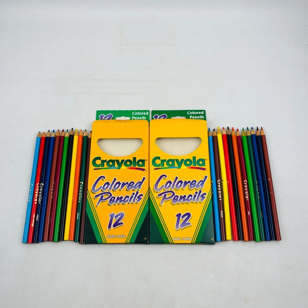 Vintage Crayola Colored Pencils 12 Count Lot of 3 Packs‎ 1998 1999 2000